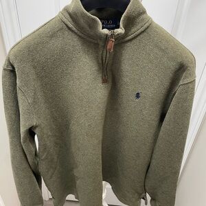 Polo by Ralph Lauren Men's Green Zip-Up Sweater